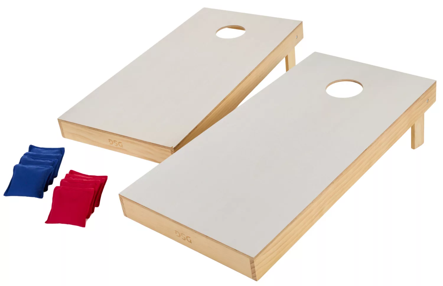 Regulation-size cornhole board set with bean bags